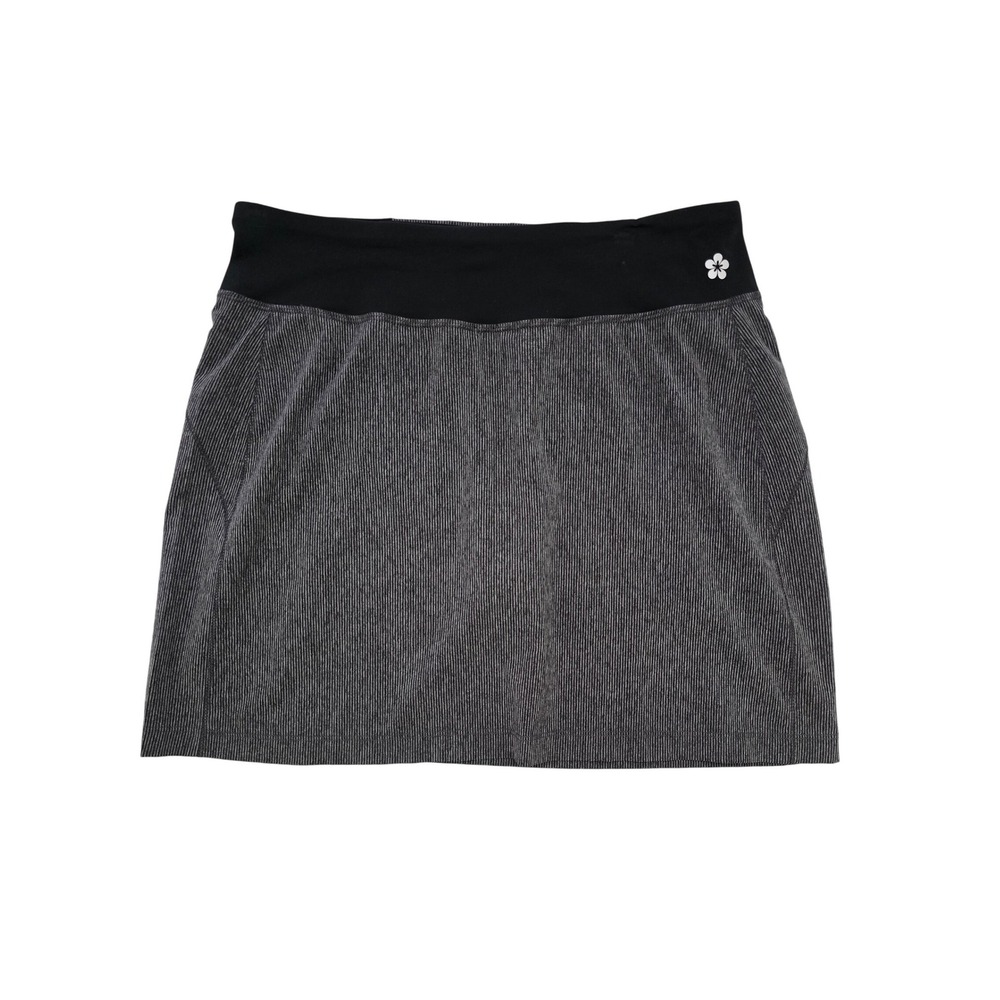 Tuff Athletics Women's Grey Striped Active Workout Athletic Skort M